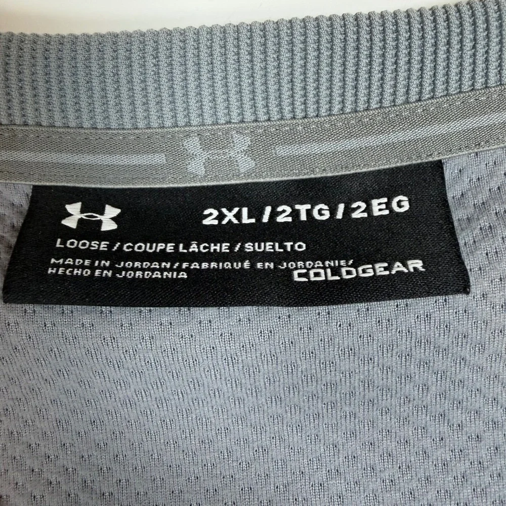 Under Armour Wisconsin Badgers ColdGear Vest Mens 2XL Gray V-Neck NCAA Loose Fit